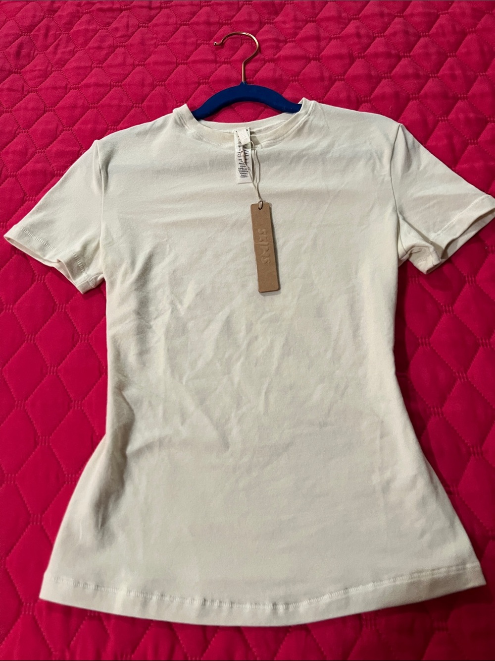 SKIMS Short Sleeve Cotton Jersey T-Shirt in Color Bone